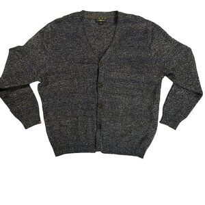 Club Room Mens Navy Button-Up Cardigan Sweater L Cotton/Acrylic Blend